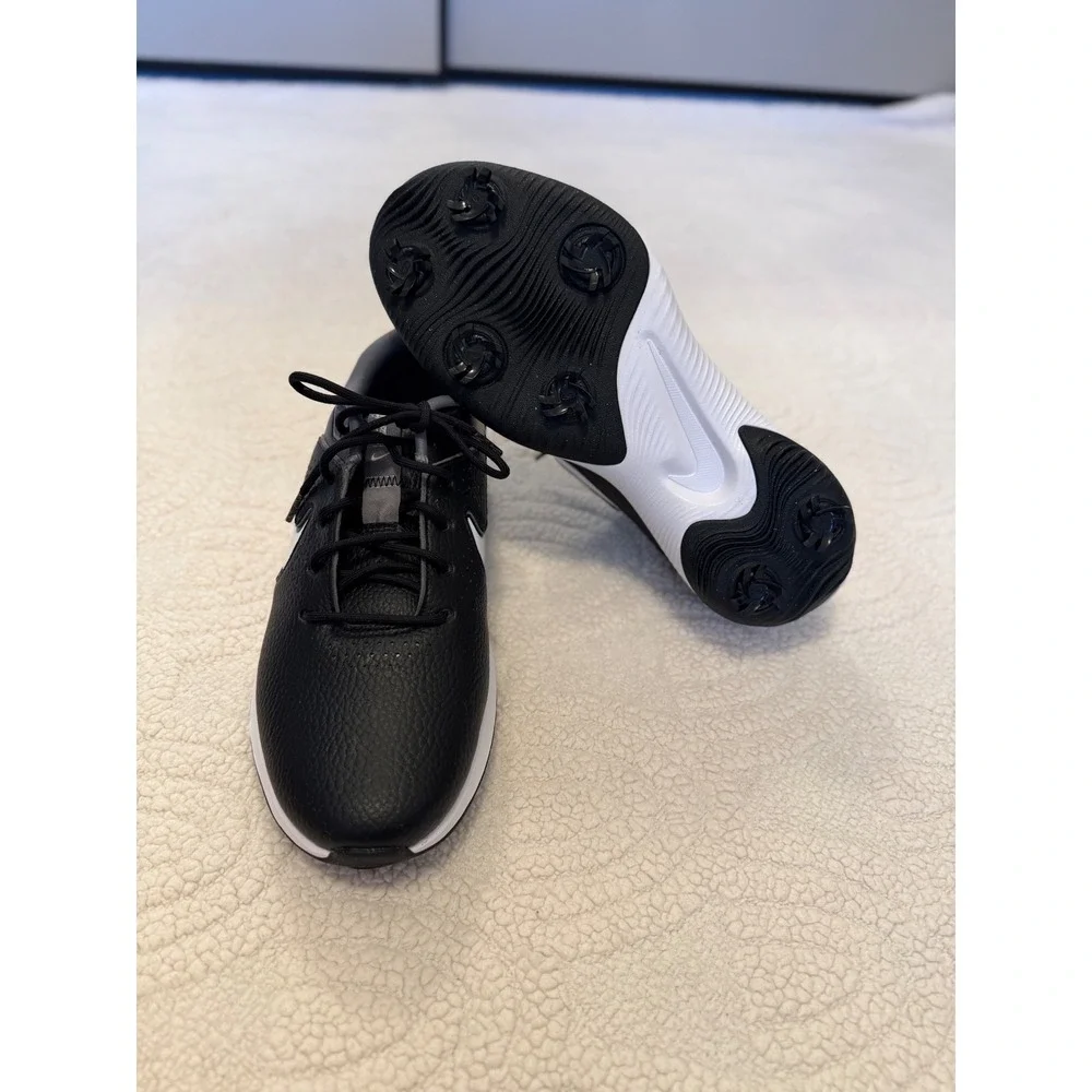 Nike Victory Pro 2 Golf Shoes Mens Black White Spiked Leather DJ4668-001